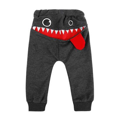 

Winter Baby Cartoon Mouth Sweatpants Elastic Cotton Trousers Harem Pants