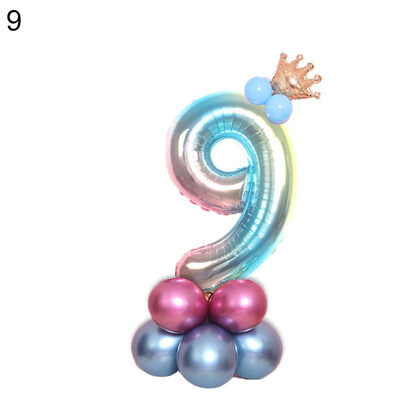 

0-9 Number Crown Foil Latex Balloon Balls Birthday Party Wedding Decor Supplies
