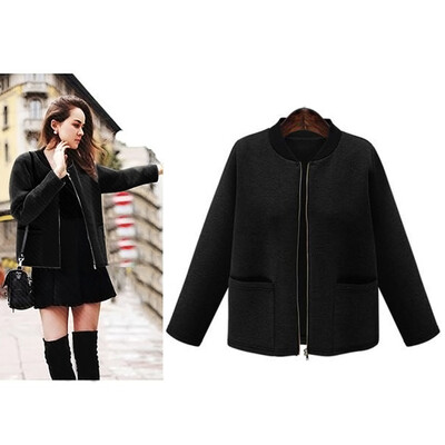 

Toponeto Womens Fashion Casual Space Cotton Jacket Thick Short Solid Color Warm Jacket