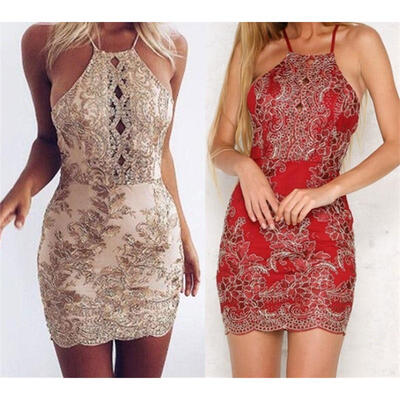 

Summer Evening Party Cocktail Women Casual Sexy Bandage Bodycon Short Mini Dress