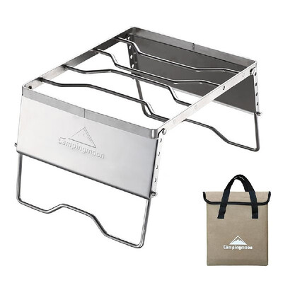 

Camping Grill with Windproof Boards Folding BBQ Grill Rack with Storage Bag for Camping Hiking Travel Picnic
