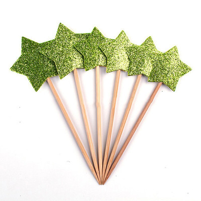 

FUNNYBUNNY Gold Star Cake Toppers Kids Birthday Party Baby Shower Cupcake Decorations Happy Birthday Cake Topper