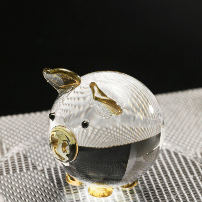 

Toponeto Multi-color Crystal Pig Figurine Mini Animal Collectible Statue Family Decoratio