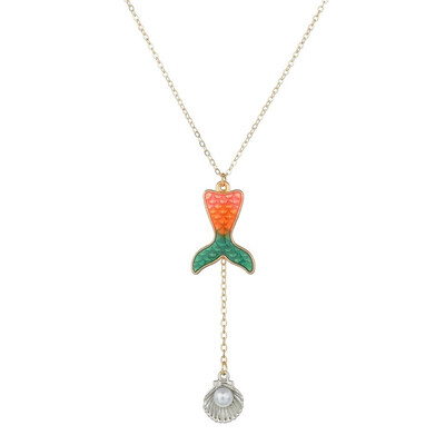 

X-NO BUY Colorful Double Shell Pendant Necklace For Women New Fashion Pendants&Necklace Summer Jewelry Female Handmade Necklace