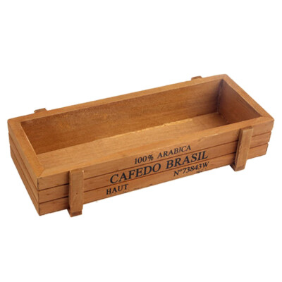 

Wood Garden Flower Planter Succulent Rectangle Plant Storage Box Pot