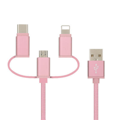

Durable Nylon Braided USB To USB 31 Type-C Lightning Micro USB 3-in-1 Charging Data Cable For LETV Xiaomi Phones