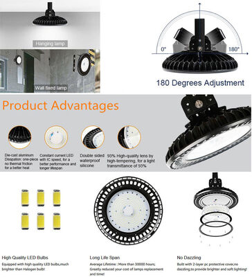 

100W UFO LED High Bay Light Fixture Warehouse Bright White Gym Shed 110V