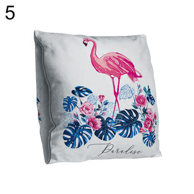 

Lovely Flamingo Square Throw Pillow Protector Case Cushion Cover Sofa Bed Decor