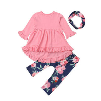 

Boutique Toddler Kids Baby Girl Flower Top Dress Pants Legging Outfit Clothes