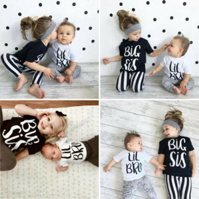 

Kids Baby Big Sister Little Brother Tops T-shirt Summer Tee Matching Clothes