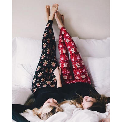 

Fashion Women Gilrs Skinny Deer Printed Stretchy Pants Leggings Pajama Pant