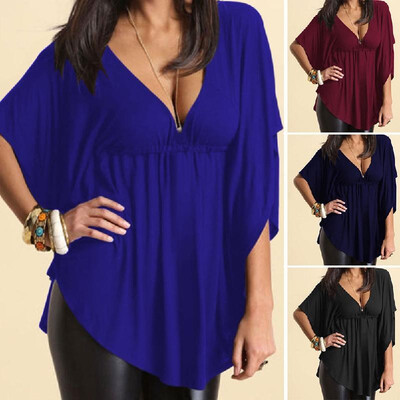 

AliExpress ebay explosion models 2016 summer solid color wild shirts Europe&the United States foreign trade temperament large