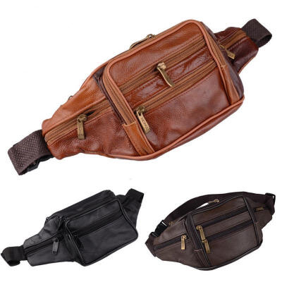 

Men Oil Wax Retro Leather Bumbag Travel Outdoor Belt Fanny Pack Waist Bag Purse