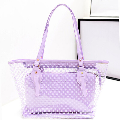 

Tailored Fashion Lady Plastic Wave Point Transparent Beach Shoulder Bag Handbag Clutch
