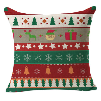 

Tailored Christmas Linen Square Throw Flax Pillow Case Decorative Cushion Pillow Cover A