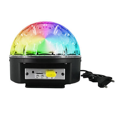 

Bluetooth MP3 Crystal Magic Rotating Ball 9 Colors LED RGB Disco Stage Lamp