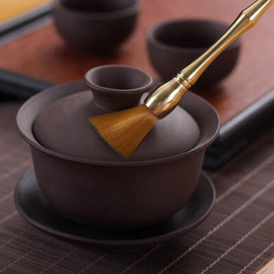 

Greensen Delicate Copper Brush Durable Professional Accessories Tool for Tea Making