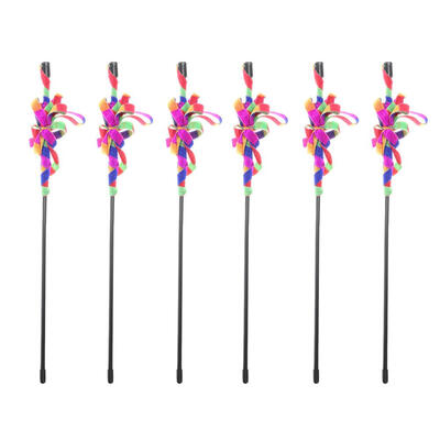 

Plastic Colorful Rod Cat Teaser Wand Interactive Stick Pet Cats Kitten Toys