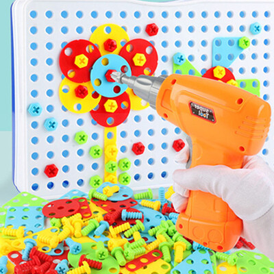 

Children DIY Electric Drill Screw Assembly on Jigsaw Puzzle No Battery