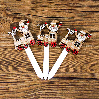 

Siaonvr Cake Topper Christmas Decoration Wooden Christmas Card Cake Party Decorating