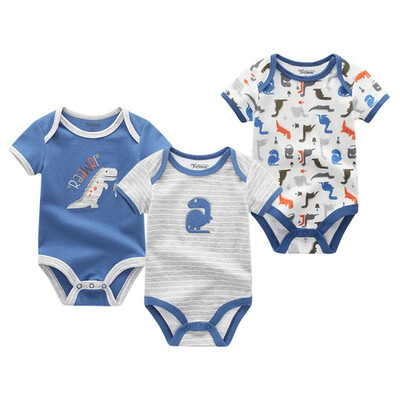 

3PCSLot Baby Boy Clothes 0-12M Newborn Cotton Baby Girls Clothes Rompers Babywear Bodysuits Clothing Sets For Babies