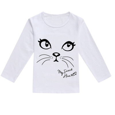 

Toddler Baby Kids Boys Girls Spring Cartoon Print Tops T-shirt Casual Clothes