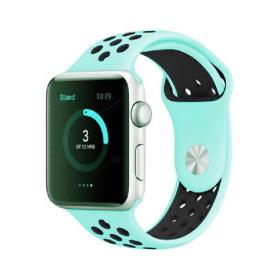 

Two-Colored Silica Gel Lightweight Watch Band Sport Breathable Watch Strap For Apple Watch 432