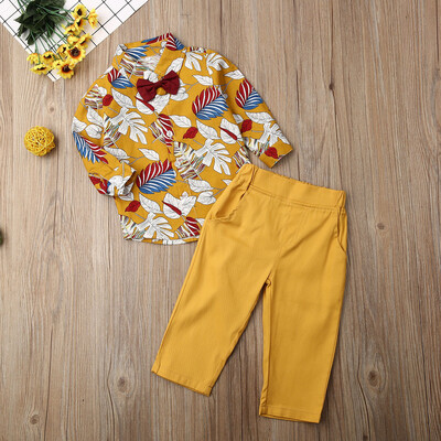 

Child Kids Boys Gentleman Party Wedding Clothes Retro Outfits Floral ShirtPants