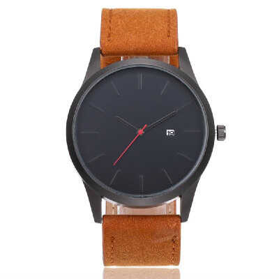 

Fashionable Stylish Casual Vintage Calendar Quartz Watch Wristwatch with Leather Strap Band for Men Women