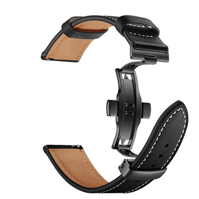 

〖Follure〗Butterfly buckle Leather Wrist Watch Strap Band For AMAZFIT 22S 22MM