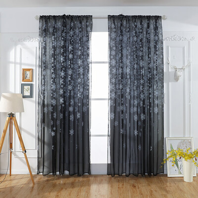 

〖Follure〗1PCS Christmas Snowflake Curtain Tulle Window Treatment Voile Drape Valance
