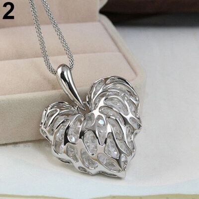 

Women Fashion Hollow Heart Bib Statement Long Sweater Chain Necklace Jewelry