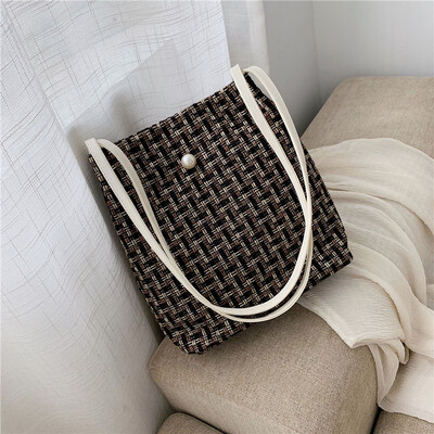 

Fashiins casual knitting big bag new 2019 Korean style womens bag popular hand-held single-shoulder bag