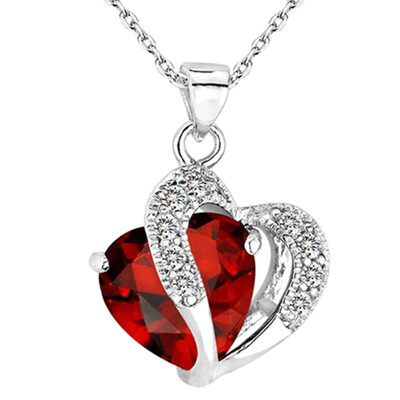 

Fashion Heart Pendant Necklace Pendant necklaces Rhinestone Gold Silver Half Half Gift For Best Friends Jewelry - Gift Boxed
