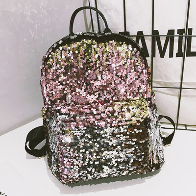

Tailored Women Fashion School Style Sequins Travel Satchel School Bag Backpack Bag