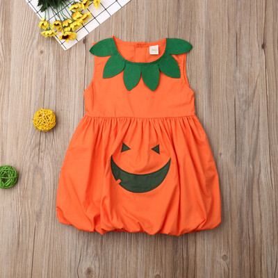 

Halloween Festive Toddler Kids Baby Girls Pumpkin Princess Dress Outfits Clothes