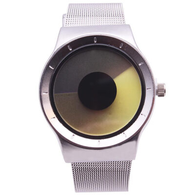 

Creative personality net with watch mens steel belt watch vortex no pointer concept watch