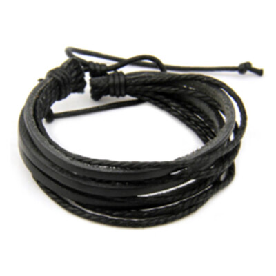 

Punk Style Fashion Pure Hand Weaving Cowhide Hemp Rope Bracelet Unisex Pair Bracelet Hot Gift