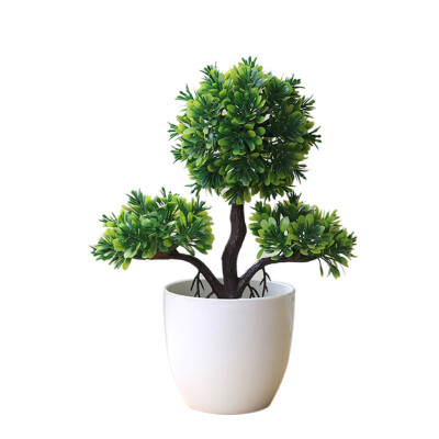 

Guest-Greeting Pine Simulated Potted Plant Fake Bonsai Home Office Desk Decor