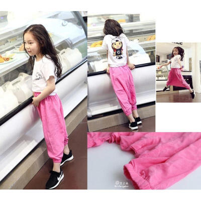 

Girls Toddler Cotton Baggy Hip Hop Pants Drop-Crotch Pants Harem Trousers Candy