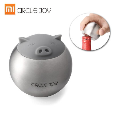 

Xiaomi Circle Joy Beer Bottle Opener Round Pig Stainless Steel Creative Lovely Shape Easy Opening With Fridge Magnetic Gift Home D