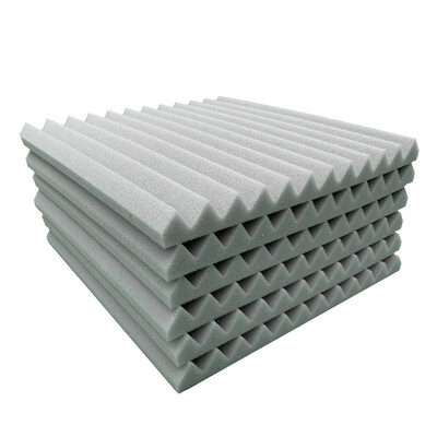 

〖Follure〗6Pcs Acoustic Foam Panel Sound Stop Absorption Sponge Studio KTV Soundproof