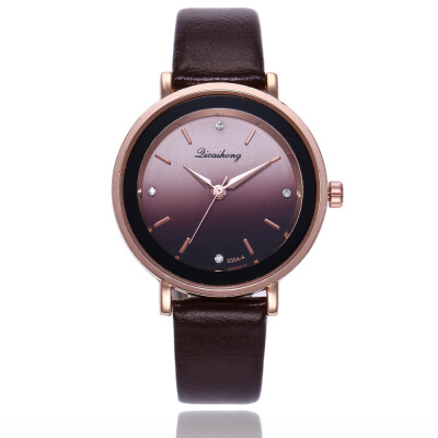 

Korean version of the gradient color ladies quartz watch creative diamond engraving