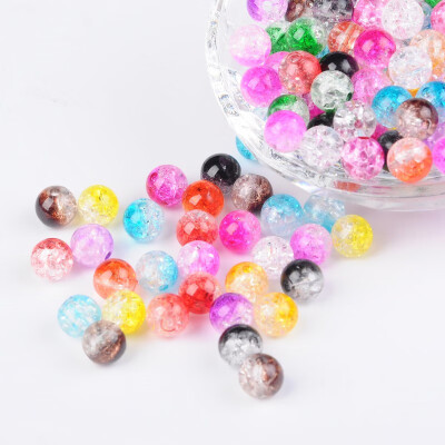 

PH PANDAHALL 1890 pcs Two Tone Transparent Crackle Acrylic Beads Half Spray Painted