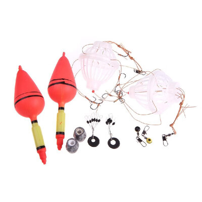 

Silver Carp Fishing Float Sea Monster with Six Strong Explosion Hooks Two Fishing Tackle Sets with Box