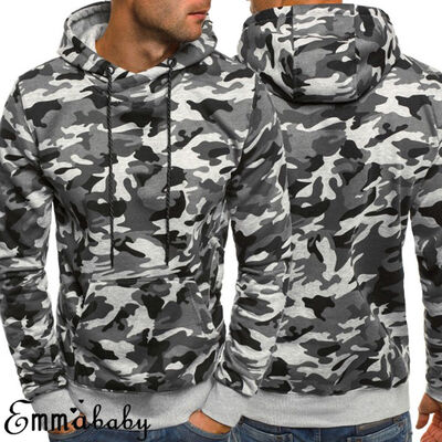 

Fashion Mens Warm Camouflage Printed Hoodies Casual Sweatshirt Pullover Tops
