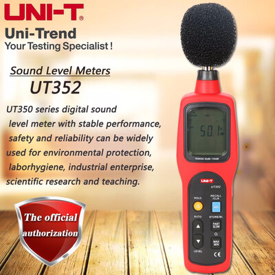 

UNI-T UT352 Sound Level Meter Carry Noise 30-130db Maxmin LCD Backlight High Alarm Data Logging