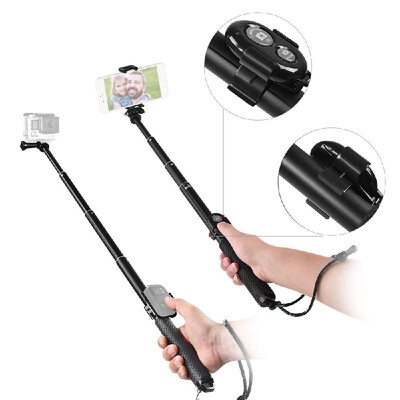 

LDX-808 Suit Aluminum Alloy Selfie Stick Kit 36cm-110cm 4-Section Extendible Handheld Selfie Stick with Remote Controller Clip for