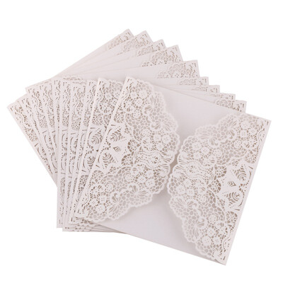 

New Hot White 10pcs Vertical Laser Cut Butterfly Invitations Cards Kits for Wedding Bridal Shower Birthday Anniversary Party