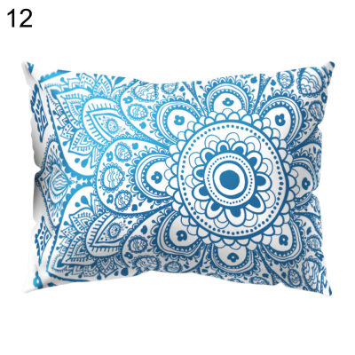 

Mandala Round Flower Pillow Case Cushion Cover Sofa Bed Car Cafe Office Decor